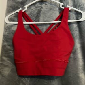 Lululemon Energy Long Line, medium support Red Bra, size 6 (B-D).